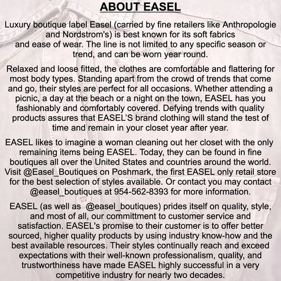 EASEL “Great Vibes” Mixed Print Relaxed & Stretchy Fit Top Defined Seams Details - Picture 15 of 16